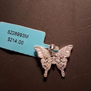 925 Sterling Silver And Moissanite Butterfly Pendant